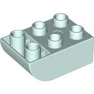Duplo Brick 2 x 3 with Curved Bottom / Light Aqua