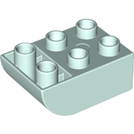 Lego Duplo Brick 2 x 3 with Curved Bottom / Light Aqua