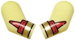 Arm, (Matching Left and Right) Pair with Red Cuffs and Gold Bracelets Pattern / Bright Light Yellow