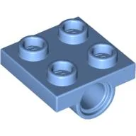 Plate Special 2 x 2 with 1 Pin Hole [Split Underside Ribs] / Medium Blue