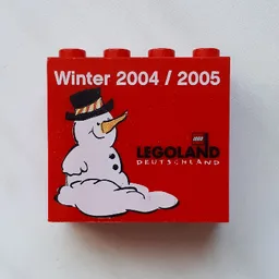 Brick 2 x 4 x 3 with 'LEGOLAND DEUTSCHLAND Winter 2004/2005' Print / Red