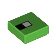 Tile 1 x 1 with Pixelated Eye Print / Bright Green