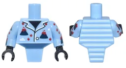 Torso, Modified Short with Ridged Armor with Volcano Pajamas Pattern / Bright Light Blue Arms with Volcano Pajamas Pattern / Black Hands