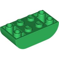 Lego Brick Curved Inverted 2 x 4 Double / Green
