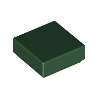 Tile 1 x 1 with Groove / Dark Green