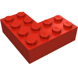 Brick 4 x 4 Corner / Red