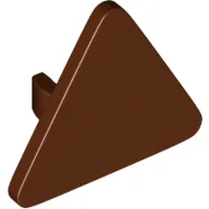 Road Sign Clip-on 2.2 x 2.667 Triangular with Open O Clip / Reddish Brown