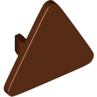 Lego Road Sign Clip-on 2.2 x 2.667 Triangular with Open O Clip / Reddish Brown
