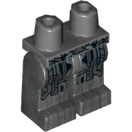 Lego Hips and Pearl Titanium Legs with Silver Armor Print / Dark Bluish Gray