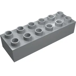 Duplo Brick 2 x 6 / Light Bluish Gray