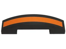Slope, Curved 4 x 1 x 2/3 Double with Orange Stripe on Black Background Pattern (Sticker) - Set 75102