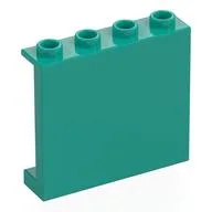 Panel 1 x 4 x 3 [Side Supports / Hollow Studs] / Dark Turquoise