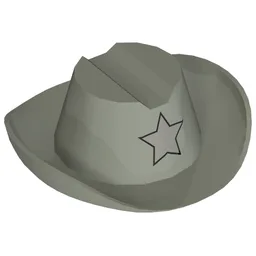 Hat Cowboy with Silver Star Print / Light Gray