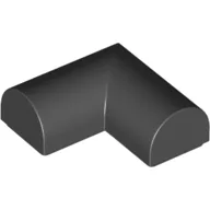 Brick Curved 2 x 2 x 2/3 Double, Corner, No Studs / Black