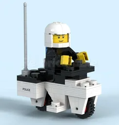 Police Motorcycle from Set 381 in 3 to 1 Scale