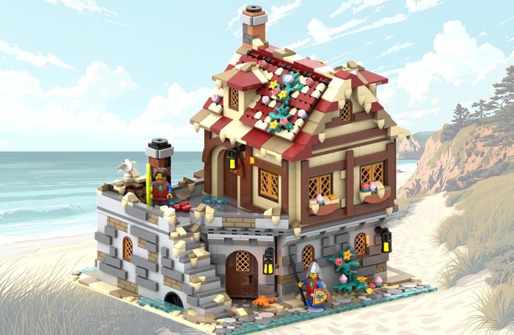 LEGO® / MOC / Brick Creation - Set 001 - The Tavern Under the Sand - Summer Version