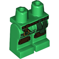 Lego Hips and Green Legs with Dark Brown Belt, Kneepads, Dark Green Sash, Ring / Green