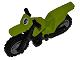 Lego Motorcycle Dirt Bike with Black Chassis (Long Fairing Mounts) and Light Bluish Gray Wheels with Number 6 Pattern (Sticker) - Set 4433