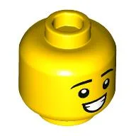 Minifig Head Apprentice, Mean Look, Open Mouth Print / Yellow