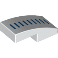 Lego Brick Curved 2 x 1 No Studs [1/2 Bow] with Dark Azure Lines print