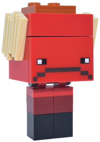 Lego Minecraft Strider (Red Plate 1 x 3, Orange Jumper Plates, Light Bluish Gray Round Plates 1 x 1 with Open Stud) - Brick Built