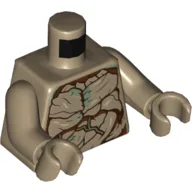 Torso Tree Bark, Reddish Brown Trim Print, Dark Tan Arms and Hands / Dark Tan