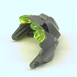 Creature Body Part, Rock Monster King Jaw Upper with Trans-Neon Green Teeth and Black and Red Eyes Print / Dark Bluish Gray