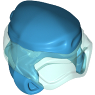Lego Wrap with Diving Mask, Trans-Light Blue Pattern / Dark Azure