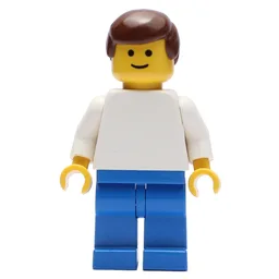Soccer Player White Torso, Blue Legs, Brown Hair, Standard Face