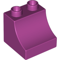Lego Duplo Brick 2 x 2 x 1 1/2 with Curve / Magenta