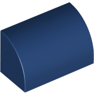Lego Brick Curved 1 x 2 x 1 No Studs / Dark Blue