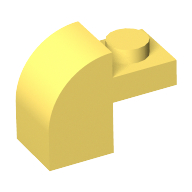 Lego Brick Curved 1 x 2 x 1 1/3 with Curved Top / Bright Light Yellow
