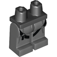 Lego Hips and Dark Bluish Gray Legs with Black Straps / Black