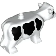 Duplo Animal Cow with Black Spots Print / White