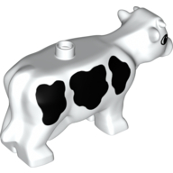 Lego Duplo Animal Cow with Black Spots Print / White