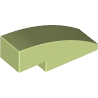Brick Curved 3 x 1 No Studs / Yellowish Green
