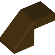 Lego Brick Sloped 45° 2 x 1 with 2/3 Inverted Cutout and no stud / Dark Brown