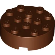 Brick Round 4 x 4 Centre Hole / Reddish Brown