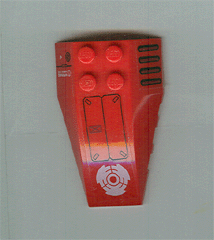 Lego Wedge 6 x 4 Triple Curved with Vent Grille, Panel and White Circular Pattern (Stickers) - Set 7701