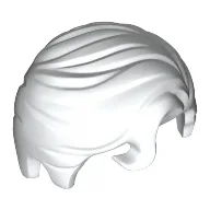 Hair Swept Right with Front Curl / White