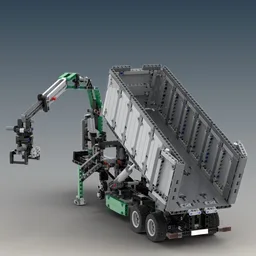 Dump trailer with crane