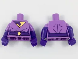 Torso Female, Wonder Twin Jayna Pattern / Dark Purple Arms with Molded Medium Lavender Short Sleeves Pattern / Dark Purple Hands