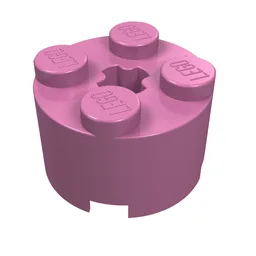 Brick Round 2 x 2 with Axle Hole / Dark Pink