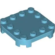 Plate Round Corners 4 x 4 x 2/3 Circle with Reduced Knobs / Medium Azure