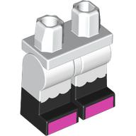 Lego Hips with White Legs and Black Boots Pattern with White Ruffles, Dark Pink Toes print