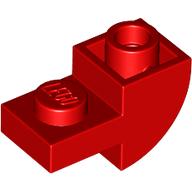 Lego Brick Curved Inverted 1 x 2 with 1 x 1 Cutouts / Red