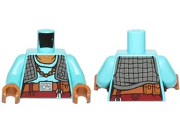 Torso SW Maz Kanata with Medium Azure Undershirt and Dark Gray Quilted Vest Pattern / Medium Azure Arms / Medium Nougat Hands