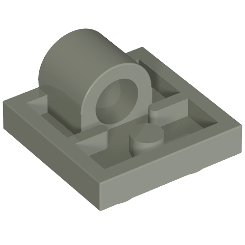Lego Plate Special 2 x 2 with 1 Pin Hole [Split Underside Ribs] / Light Gray