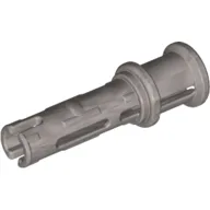 Technic Pin Long with Friction Ridges Lengthwise and Stop Bush [3 Lateral Holes, Big Pin Hole] / Flat Silver