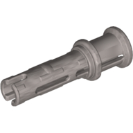 Lego Technic Pin Long with Friction Ridges Lengthwise and Stop Bush [3 Lateral Holes, Big Pin Hole] / Flat Silver